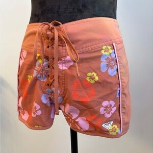 Roxy x Kate Bosworth Floral Lace-Up Board Shorts Size S